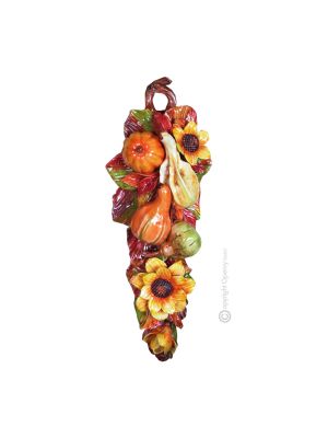 HERBST Wanddekoration Ornament zum Aufhängen Keramik 