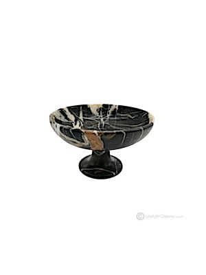 OBSTSCHALE aus Nero Michelangelo-Marmor, exklusives handgefertigtes dekoratives Herzstück aus Naturstein.