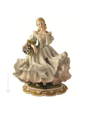 FRÜHLINGSDAME 1015 Edles Porzellan Figur Barock handbemalt Wohnkultur elegant stilvoll