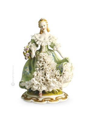 FRÜHLINGSDAME 1015T Capodimonte Porzellan Figur Barock handgemacht Wohnkultur elegant