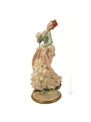 LADY WANDERIN Italienische Porzellan Figur Barock handgemacht Wohnkultur exklusiv elegant