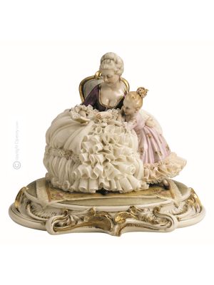 MÄRCHENSTUNDE 1044T Edles Porzellan Figur Barock handbemalt Italienisches Design Wohnkultur