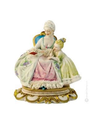 MÄRCHENSTUNDE 1044 Italienische Porzellan Figur Barock handgemacht elegant hochwertig