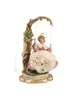 DIE SCHAUKEL 1045T Capodimonte Porzellan Figur Barock handbemalt Wohnkultur exklusiv