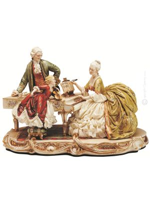 DER KLAVIERUNTERRICHT Italienische Porzellan Figur Barock handbemalt Wohnkultur exklusiv