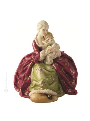 DAME MIT BABY 1070 Capodimonte Porzellan Figur Barock handgemacht elegant exklusiv hochwertig