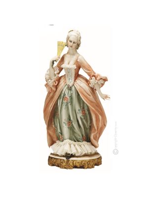 FRAU 1078 Italienische Porzellan Figur Barock handbemalt exklusiv Italienisches Design