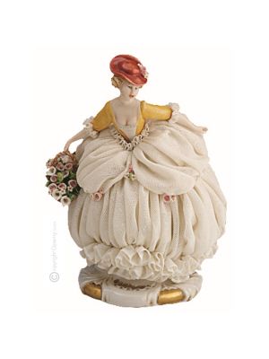 DAME 1088 Capodimonte Porzellan Figur Barock handgemacht elegant exklusiv Wohnkultur stilvoll