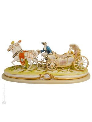 DER WAGEN Capodimonte Porzellan Figur Barock handgemacht exklusiv hochwertig exklusiv