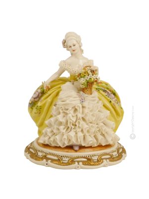 FRAU 1107 Italienische Porzellan Figur Barock handgemacht Wohnkultur Italienisches Design