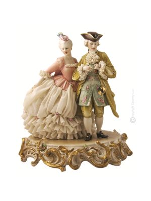 FRAU 1109 Italienische Porzellan Figur Barock handgemacht Wohnkultur exklusiv stilvoll elegant