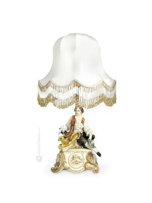 GALANT - LAMPE Tischlampe Abat-jour Tischluechte Porzellan Capodimonte Made in Italy