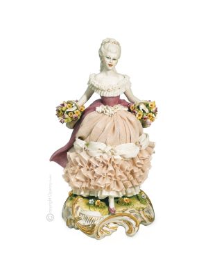 FRAU 1129 Capodimonte Porzellan Figur Barock handgemacht Wohnkultur exklusiv hochwertig
