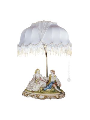 TAG IM FREIEN - LAMPE Tischlampe Abat-jour Tischluechte Porzellan Capodimonte Made in Italy