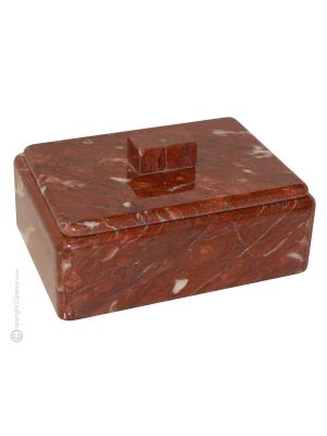 COFANETTO PORTAGIOIE MARMO ROSSO FRANCIA Schmuckkästchen Skulptur aus Frankreich roter Marmor handgemacht authentisch Made in Italy