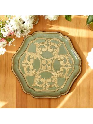 Holztablett, handdekoriert mit 24-karätigem Blattgold im Herzen von Florenz.