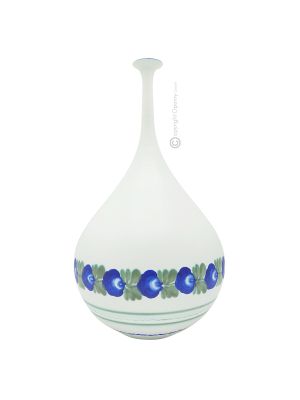 SPILLO Italienische Keramik Vase handgemacht Blumenmotiv handbemalt