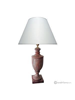 LAMPE aus rotem Marmor. Wertvoller Lampenschirm aus echtem Naturstein, handgefertigt.