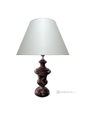 LAMPE aus rotem Levanto-Marmor, Lampenschirm aus echtem Naturstein, luxuriöse Dekoration.