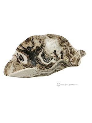 MITTELSTÜCK aus schokoladenbraunem Onyx, authentischem Naturstein, raffiniertes Element des Luxus.