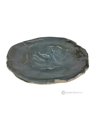 MITTELSTÜCK aus fossilem Holzstein, elegantes, modernes Design, handgefertigt.