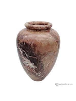 VASE, gebogen, aus rotem Marmor. Wertvoll, authentisch und handgefertigt, elegantes Design.