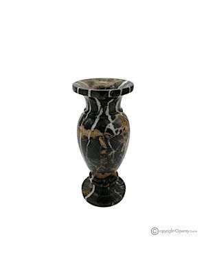 VASE, Amphore aus echtem schwarzem Michelangelo-Marmor, handgefertigt, exklusives Design.