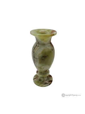 VASE, Amphore aus grünem Onyxmarmor, echter Stein, handgefertigt, elegantes Design.