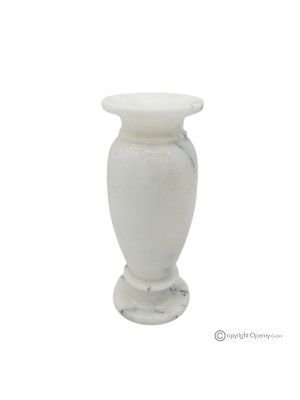 VASE, Amphore aus echtem weißem Ibiza-Marmor, handgefertigt, elegantes und raffiniertes Design.