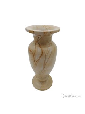 VASE, Amphore aus echtem Teakmarmor, handgefertigt, elegantes und raffiniertes Design.