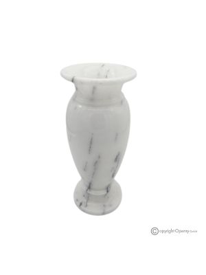 VASE, Amphore aus echtem weißem Ibiza-Marmor, handgefertigt, mit elegantem und anspruchsvollem Design.