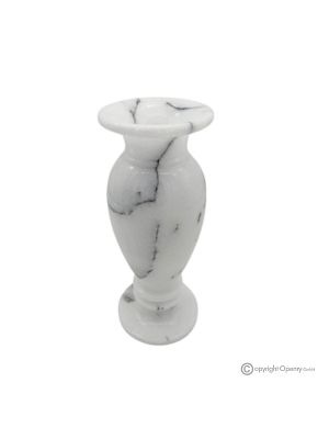 VASE, Amphore aus echtem weißem Ibiza-Marmor, handgefertigt, mit elegantem und klassischem Design.
