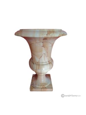 Medici-VASE aus Teakmarmor, echter Naturstein, handgefertigt, exklusives Design.