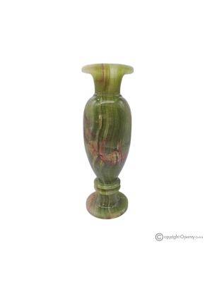 VASE, Amphore aus grünem Onyxmarmor, echter Stein, handgefertigt, elegantes Design.