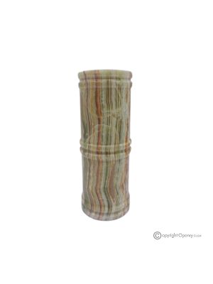 Vase aus grünem Onyxmarmor, echter Stein, handgefertigt, dekoratives und elegantes Design.