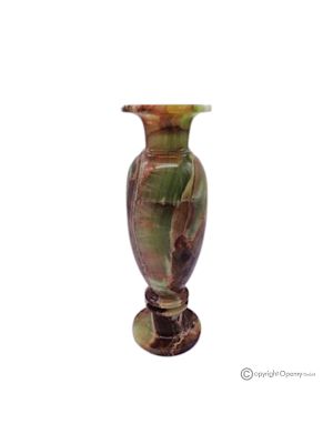 VASE, Amphore aus grünem Onyxmarmor, echter Stein, handgefertigt, dekorativ und elegant.