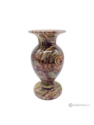 VASE, Amphore aus grünem Onyxmarmor, echter Naturstein, handgefertigt, dekorativ.