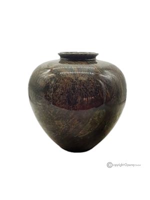 Kugelförmige VASE aus grünem Marmor, echter Stein höchster Qualität, handgefertigt, exklusiv.