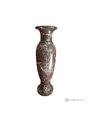 VASE, Amphore aus rotem Levanto-Marmor, echter Stein, handgefertigt, elegantes und klassisches Design.