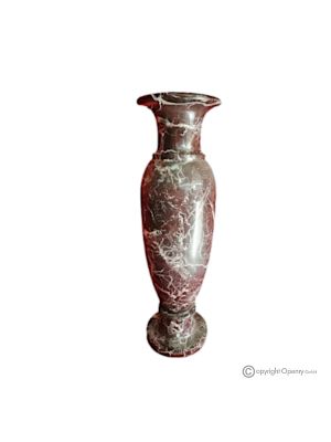 VASE, Amphore aus rotem Levanto-Marmor, echter Stein, handgefertigt, elegantes und klassisches Design.