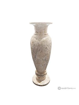 VASE, Marmoramphore, hochwertiger authentischer Fossilstein, handgefertigt, elegantes Design.