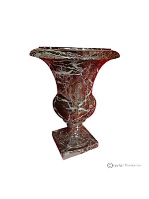 Medici-VASE aus rotem Levanto-Marmor, hochwertiger Naturstein, handgefertigt, elegantes Design.