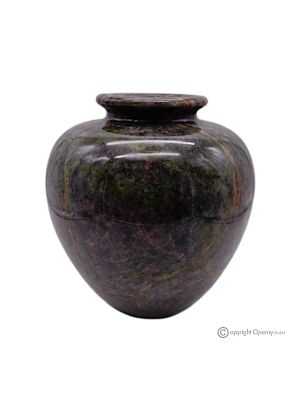 Kugelförmige Marmorvase, hochwertiger Naturstein, handgefertigt, Luxusartikel.