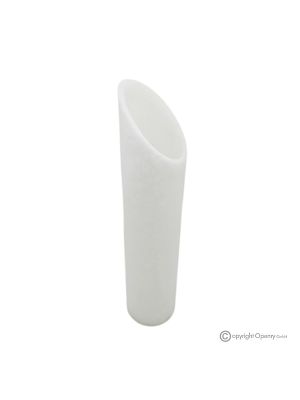 Blumenvase aus weißem Onyxmarmor, hochwertiger Naturstein, modernes handgefertigtes Design.