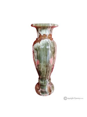 VASE, Amphore aus grünem Onyxmarmor, echter Stein, handgefertigt, elegantes und klassisches Design.