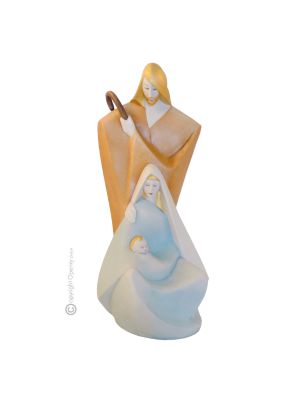 HEILIGE FAMILIE 332 Italienische Porzellan Figur handbemalt elegant hochwertig Wohnkultur