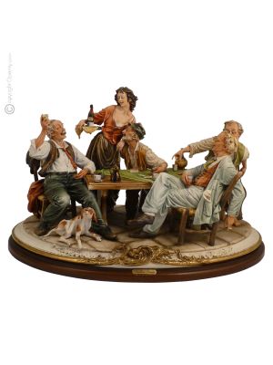 GROßES KARTENSPIEL Capodimonte Porzellan Figur handbemalt stilvoll elegant Wohnkultur exklusiv