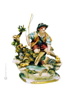FISCHER AM TEICH Edles Porzellan Figur handgemacht exklusiv stilvoll elegant hochwertig