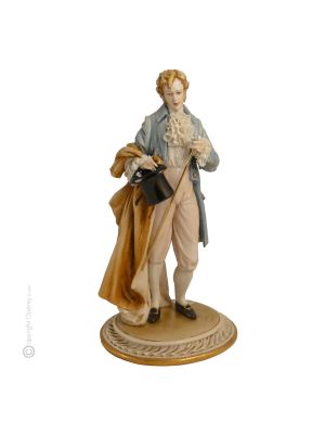 GENTLEMAN 610T Italienische Porzellan Figur Barock handbemalt hochwertig Wohnkultur exklusiv 