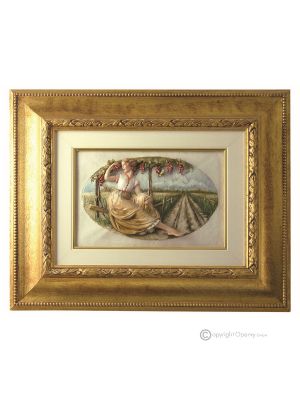 HERBST Bild Basrelief Flachrelief Porzellan Capodimonte Handgemacht Made in Italy